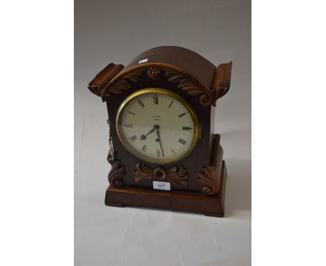 Victorian mahogany cased bracket clock with single train fusee movement by R. Brand, London