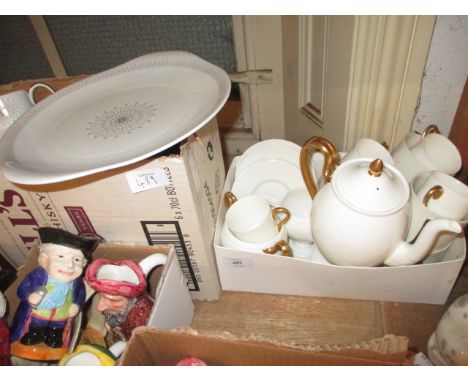 Wedgwood cream and gilt coffee service together with a Royal Doulton Morning Star tea service