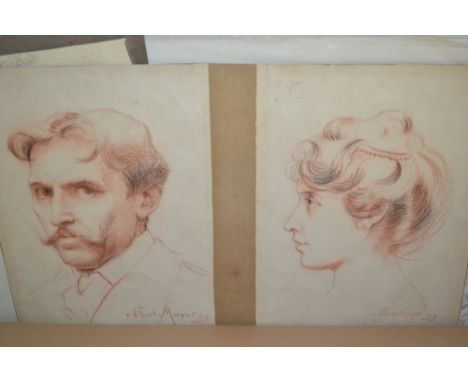 Quantity of unframed drawings, signed by Albert Mayer, M. Bouquet and others