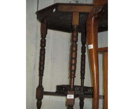 Edwardian octagonal walnut two tier occasional table together with a 1930's oak book table and two small rectangular coffee t