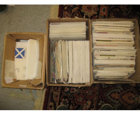 Large quantity of First Day cover stamps housed in three boxes