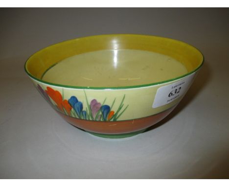 Clarice Cliff Bizarre Crocus pattern slops bowl