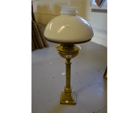 Brass Corinthian column table lamp