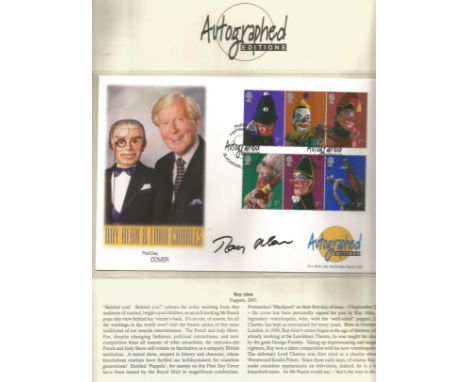 Ray Alan signed First Day Cover in honour of Ray Alan and Lord Charles, the puppet. Alan was an English ventriloquist and tel