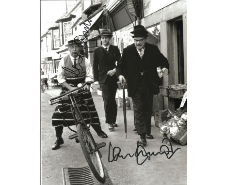 Dad's Army Actors Clive Dunn (1920-2012) &amp; Ian Lavender Signed 8x10 Photo. Good condition. All autographs come with a Cer