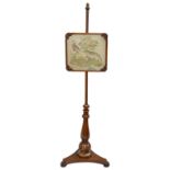 A William IV mahogany pole screen
