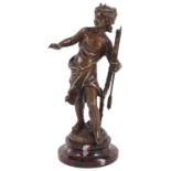 A late 19th century bronze figure of 'Diana the Huntress'