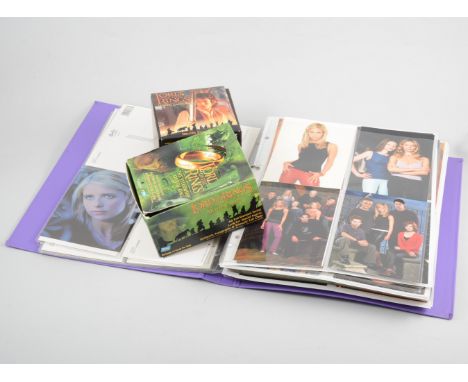 Box of collectors postcards, film cards, Lord fthe Rings movie cards, Buffy the Vampire Slayer etc. 