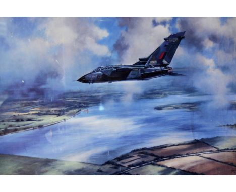 After John Rayson, colour print, 'Rutland Recovery', signed, 48 x 65cm.