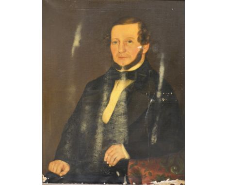 English School, Portrait of a gentleman, 19th century, oil on canvas, 94 x 75cm.