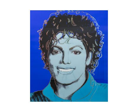 Warhol "Michael Jackson" screenprint in colors  with on the back an autorization stamp by the 'Andy Warhol Foundation for the