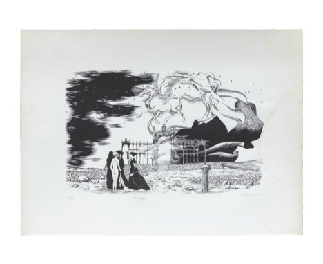 rare 20th Cent. Belgian lithograph printed in colors - signed Gaston BogaertBOGAERT GASTON (1918 - 2008) zeldzame litho  n° 1