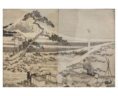 Japanese woodblock/print from "100 views of Mount Fuji" by HokusaiJapanse houtsnede/prent uit "100 views of Mount Fuji" van H