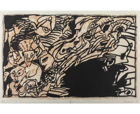 Pierre Alechinsky signed etching in colors - dated 1989 - edition Robert &amp; Lydie DutrouALECHINSKY PIERRE (° 1927) kleuret