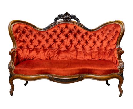 mid 19th Cent. sofa in mahoganyNegentiende eeuwse Napoleon III - canapé in acajou  -  113 x 155 x 67 cm 