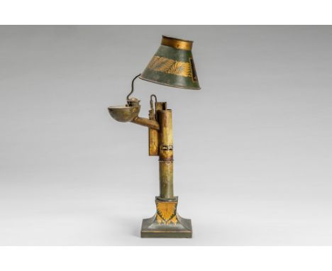 early 19th Cent. European Empire candle lamp in painted metal - ca 1810EUROPA - ca 1810 (kaars)lamp in gepolychromeerd blik m