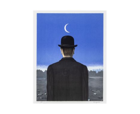 lithograph printed in colors after the 1955 "Le Maître d'école" painting by René Magritte   -  name-stamped, stamped by the '