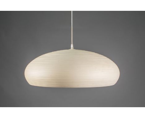 Fabas Luce Italy marked chandelier in white lacquered metalFABAS LUCE ITALY design hanglamp met kap in witgelakt metaal - dia