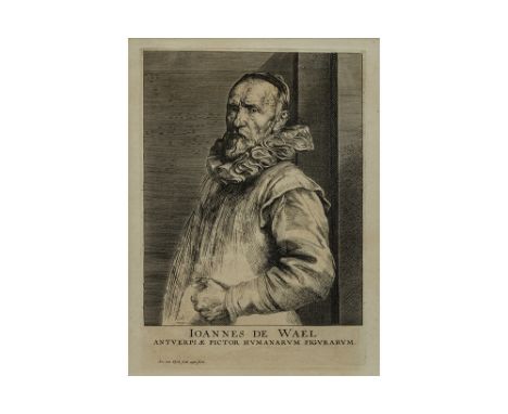 original 17th Cent. Anthony Van Dyck etching with a portrait of Johannes de WaelVAN DYCK ANTHONY (1599 - 1641) originele ets 