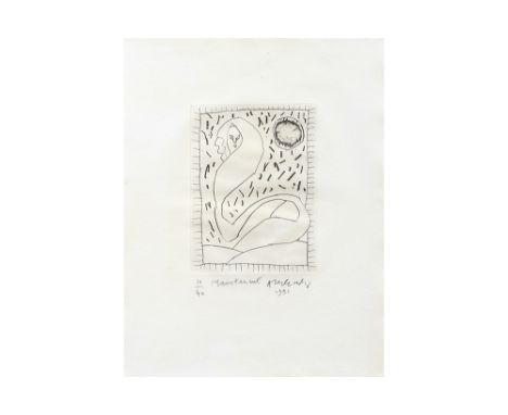 Alechinsky signed and 1991 dated "Maintenant" etching ALECHINSKY PIERRE (° 1927) ets n° 10/40 : "Maintenant"  -  16 x 12 gete