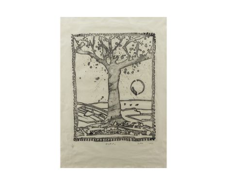 Pierre Alechinsky signed etching on Japanese paper - dated 1993ALECHINSKY PIERRE (° 1927) ets n° L/T op Japans papier, getite