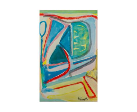 Bram van Velde monogrammed print in colors with a typical abstract compositionVAN VELDE BRAM (1895 - 1981) print in kleur n° 