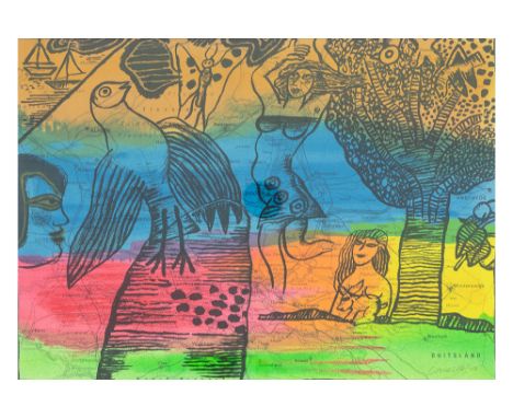 Corneille lithograph printed in colors from the portfolio "The 12 provinces" - signed and dated (20)04CORNEILLE (1922 - 2010)