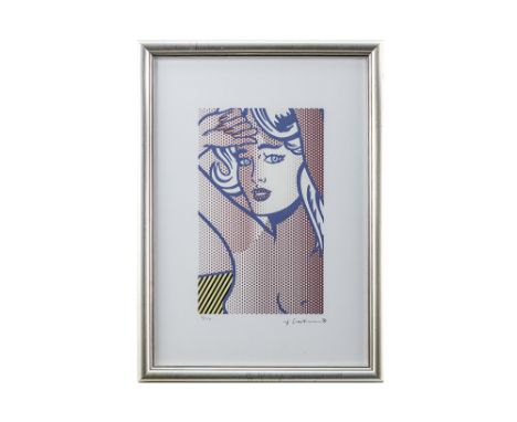 Roy Lichtenstein plate signed digigraphy printLICHTENSTEIN ROY (1923 - 1997) digigrafie print n° 55/150 : "Nude with blue eye