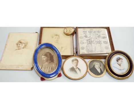 A selection of portrait photographs and miniatures relating to the Robson Family. To include the subjects of: Mary Jane Robso