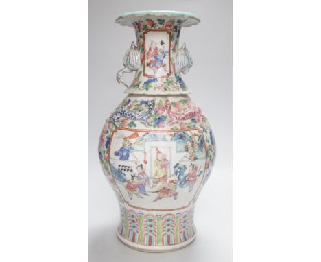 A 19th century Chinese famille rose vase, 42cm