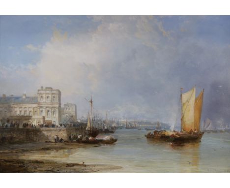 James Webb (1825-1895), oil on panel, 'Greenwich, Kent', signed and inscribed verso by the artist with date 1879-80 and varni