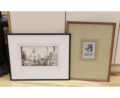 Sir William Russell Flint (1880-1969), drypoint etching, ‘Acrobats At Lorca Fair’, signed and inscribed ‘John’s Proof’, 20 x 