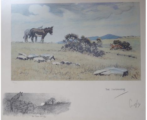 Charles Johnston Payne (Snaffles), limited edition print, 'The Informer's' with The Moonlighter vignette, signed in pencil, 1