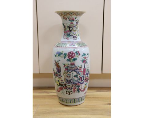 A large Chinese enamelled baluster vase, 60cms high