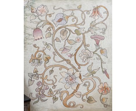 A coloured silkwork panel 64x51cm