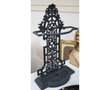 A Victorian cast iron umbrella / stick stand, 73cm tall