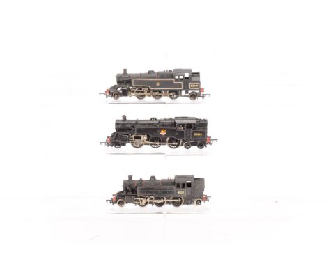 Modified RTR 00 Gauge BR black Tank Engines, Tri-ang repainted 2-6-2T 82019, Bachmann 2-6-2T 41221 and Wrenn repainted 2-6-4T