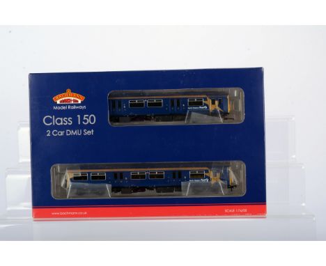 Bachmann OO Gauge First Northwestern Diesel Multiple Unit, boxed, 32-925 Class 150/1 two car DMU in blue/gold First Northwest