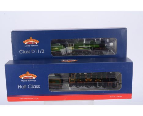 Bachmann OO Gauge BR and GWR Steam Locomotives and Tenders, both boxed, 32-004 Hall Class 4970 Sketty Hall in GWR green and 3