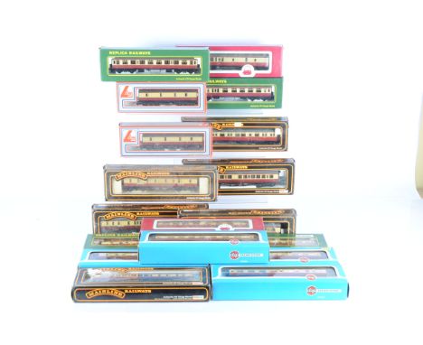 OO Gauge BR Carmine and Cream Coaching Stock, all boxed, Airfix, 54205-0 (2), 54203-4 (2), Replica Railways MK1 12167, 12137,