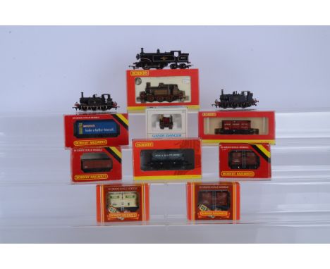 OO Gauge Steam Tank Locomotives and Goods Wagons, Hornby China boxed R2406 LBSC Terrier 32635 in tan livery, unboxed, Hornby 