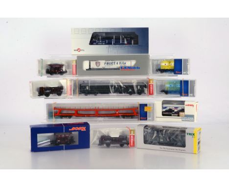 Continental HO Gauge Freight and Coaching Stock, all boxed/cased, Austrian, Swiss, German,  Tilligbahn 76512-1 bogie tank wag