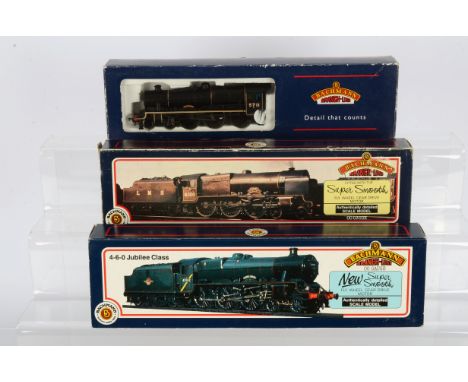Bachmann OO Gauge LMS Steam Locomotives and Tenders, three boxed examples, Jubilee Class 31-159 Courageous 5711 in LMS black,