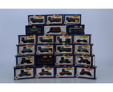 Bachmann OO Gauge BR Goods Wagons, all boxed in brown/grey liveries, mineral wagons (7), shock absorbing vans (4), brake vans
