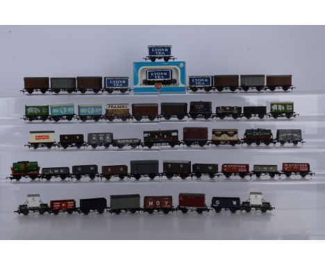 OO Gauge Unboxed Goods Wagons,  various examples, private owner and rail company, vans, tank wagons, plank wagons, container 