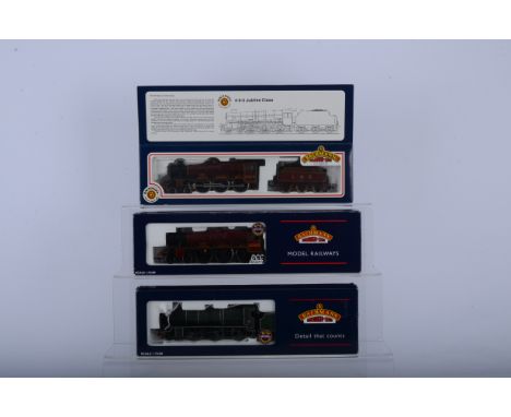 Bachmann OO Gauge LMS and SR Steam Locomotives with Tenders, three boxed examples, LMS Crimson, 310185 Jubilee Australia 5563
