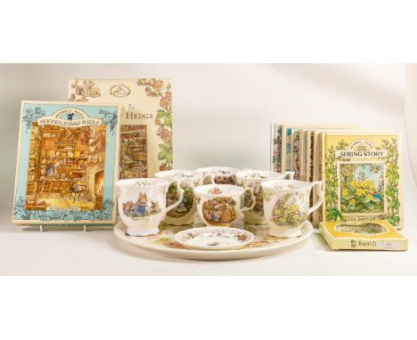 Royal Doulton Brambly Hedge large tea cups including seconds Merry Midwinter, Spring, Poppies Babies, Autumn, The Birthday, f