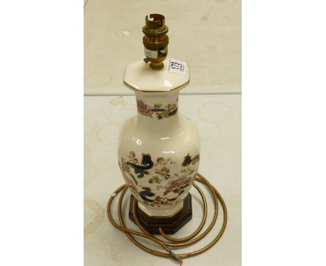 Mason Blue Mandalay Patterned Lamp base, height with fittings 35.5cm 