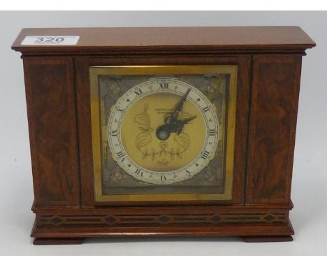 Cased Elliot Walnut Mantle Clock , length 20.5cm 