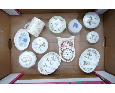 A collection of Wedgwood items including Wild Strawberry lidded pots &amp; jars, similar jasperware  together with Masons Red